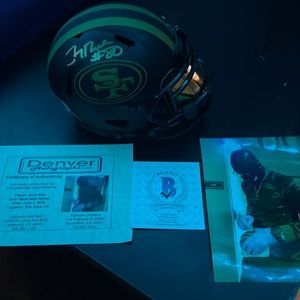 Jerry Rice Signed Mini Helmet with hard case